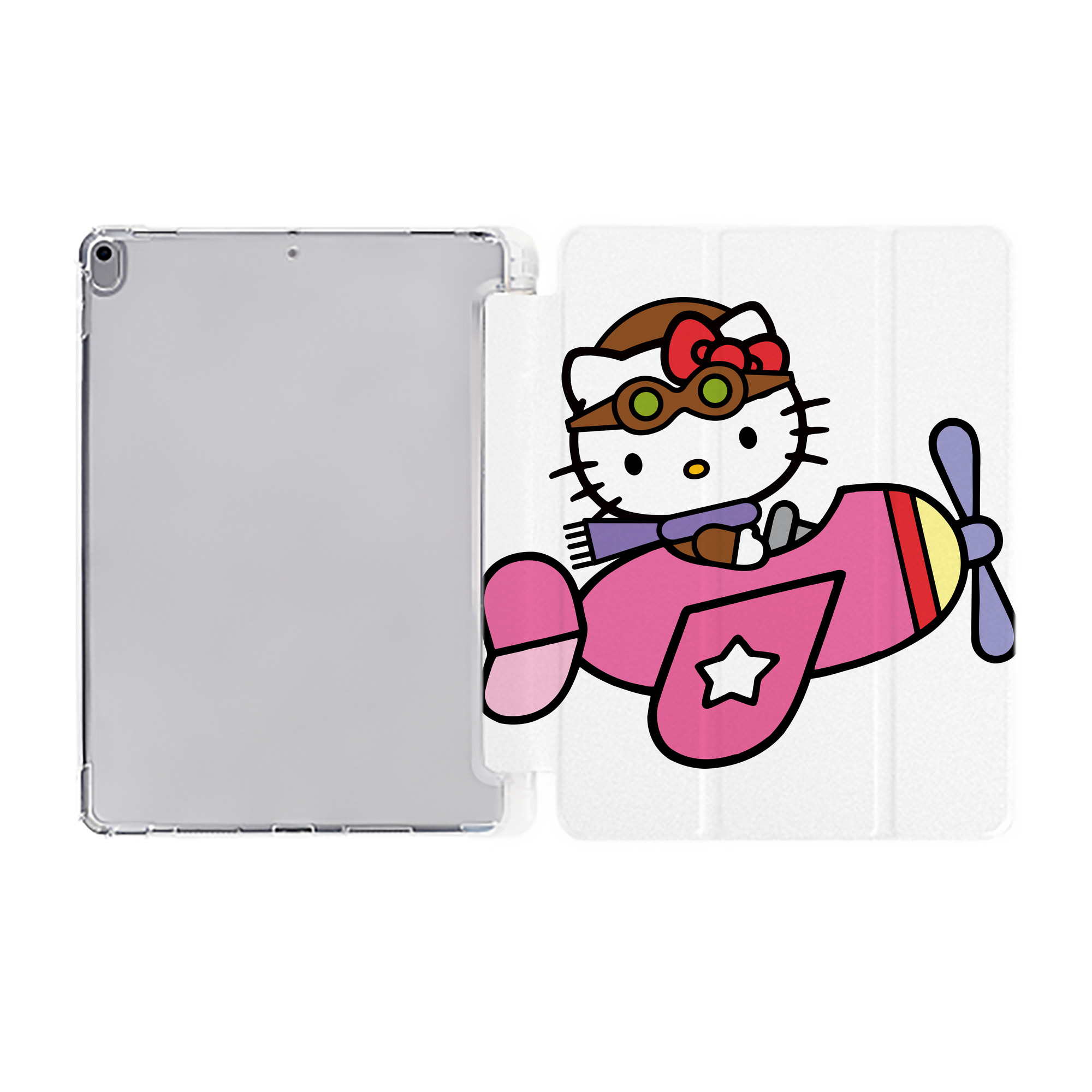 （画像用） Hello Kitty ハローキティ IPad ケース ペン収納付き 三つ折りスタンド PUレザー×シリコン 対応機種9.5/10.5/10.9インチ